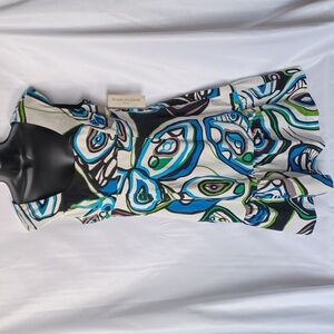 Evan Picone Cocktail Tea Length Midi Dress, pockets,  cap sleeve, lined